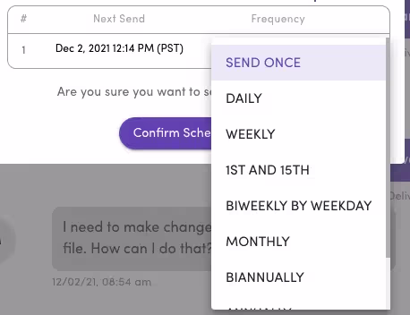 recurring scheduled messages