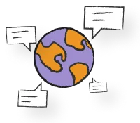 global texting icon