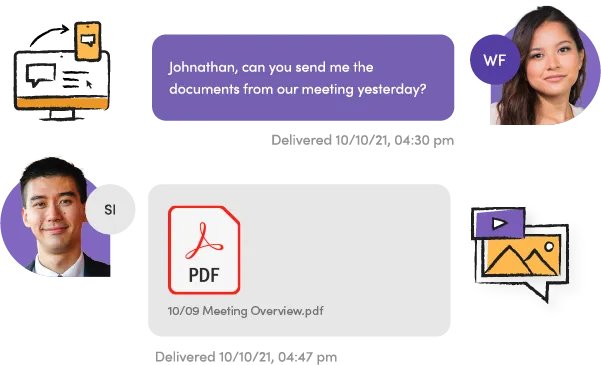 texting employees document attachements